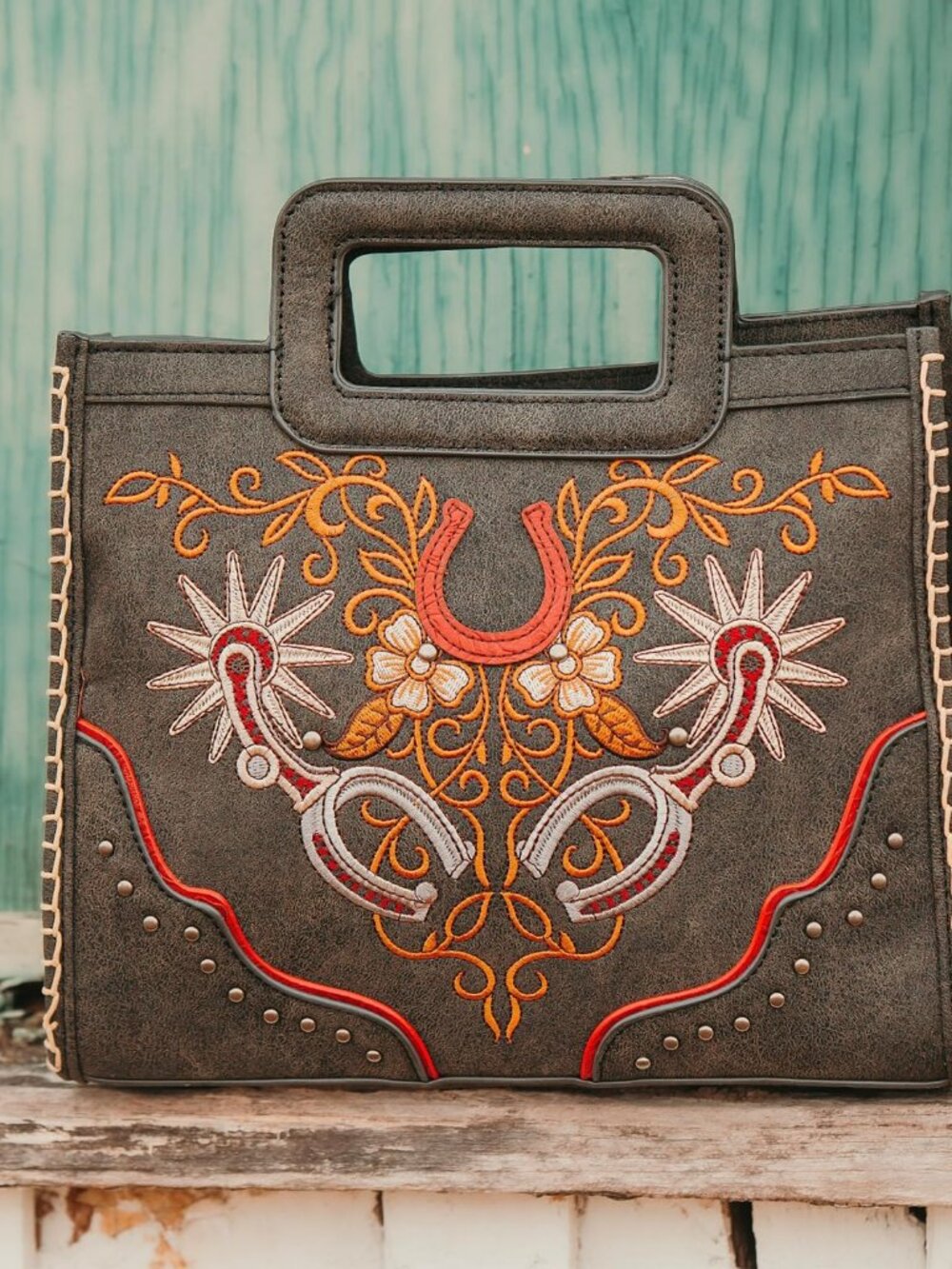 Western Embroidery Crossbody Bags for Women Top Handle Crossbody Purse - Picture 3 of 6